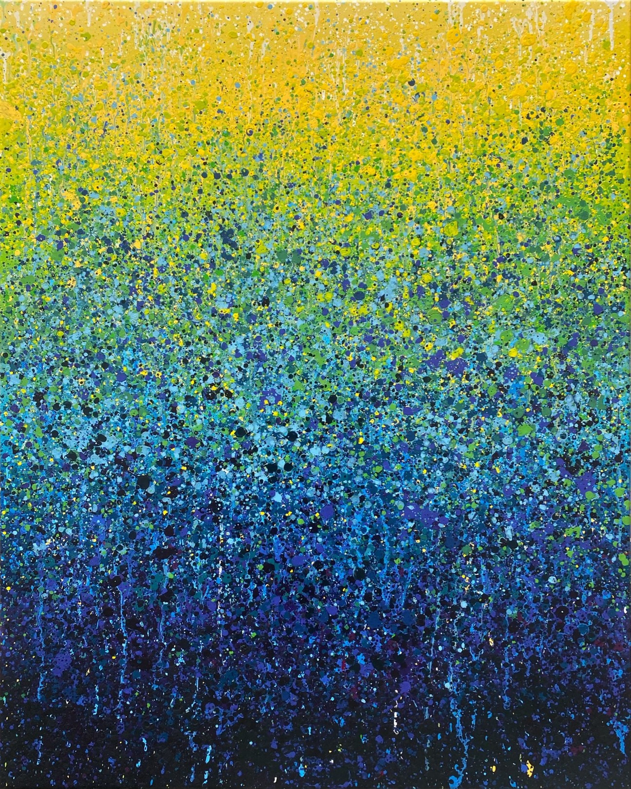 Tableau contemporain coloré, A Monet to Remember, artiste peintre Orléans Gaëlle Wagner