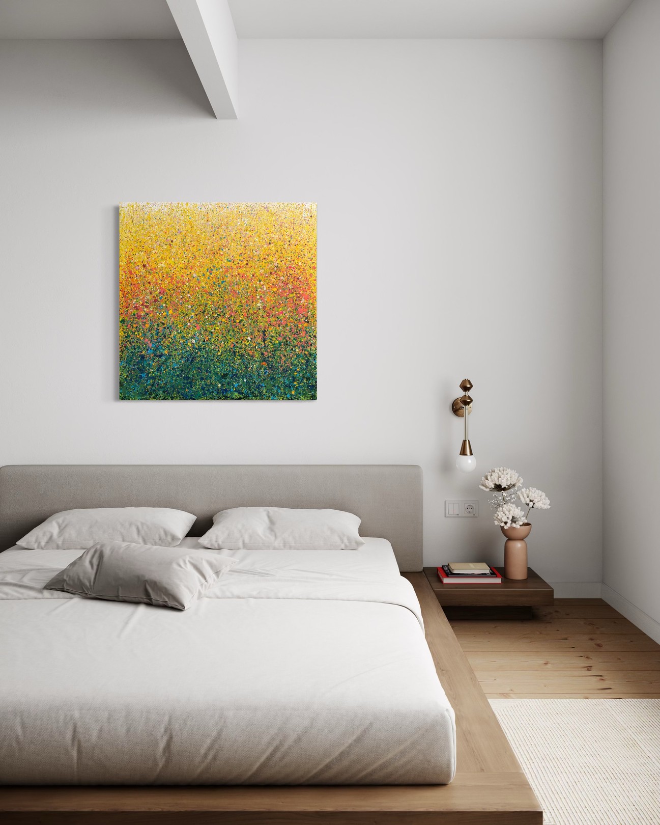 Tableau contemporain coloré, Abstraction Concr&egrave;te 723, artiste peintre Orléans Gaëlle Wagner