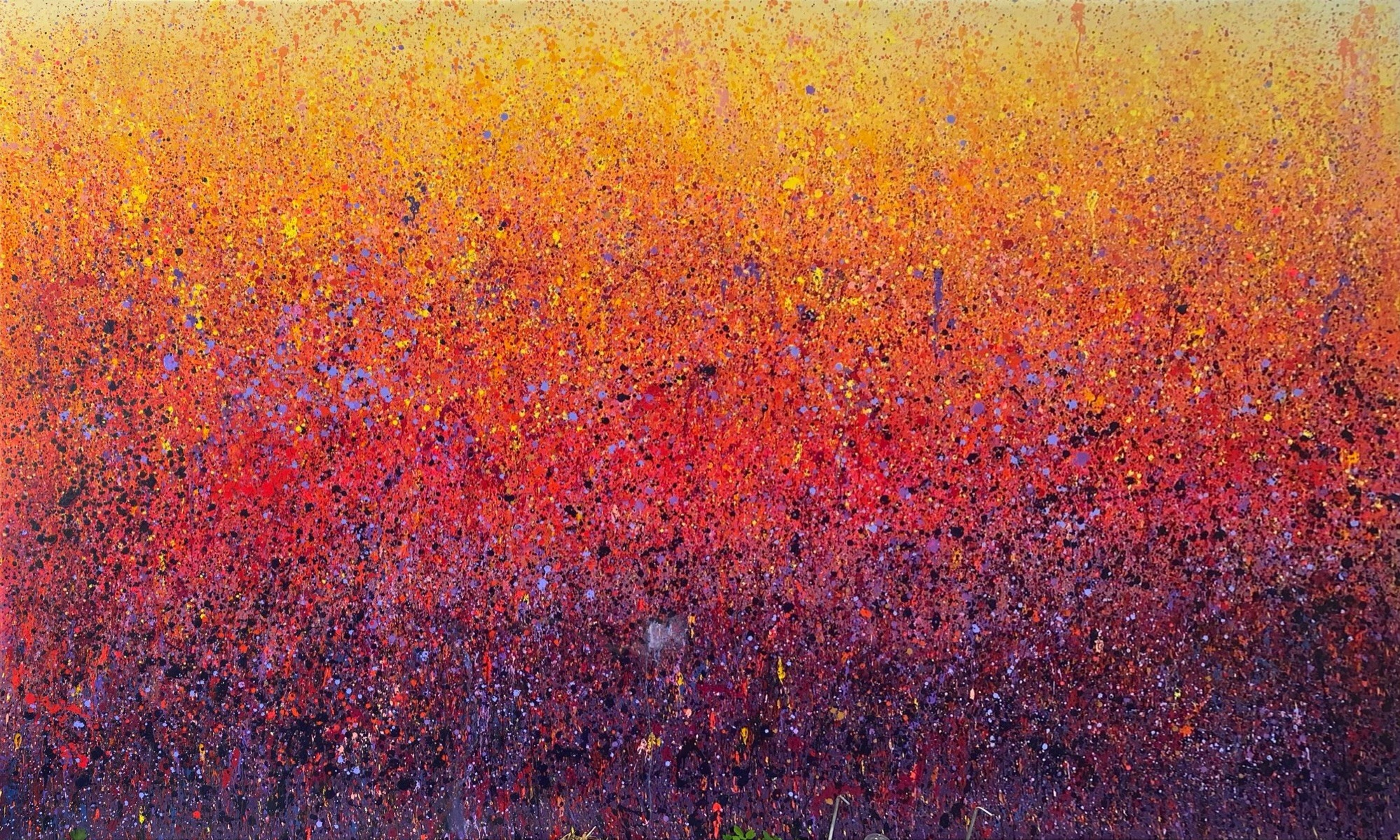 Tableau contemporain coloré, The Fire, artiste peintre Orléans Gaëlle Wagner