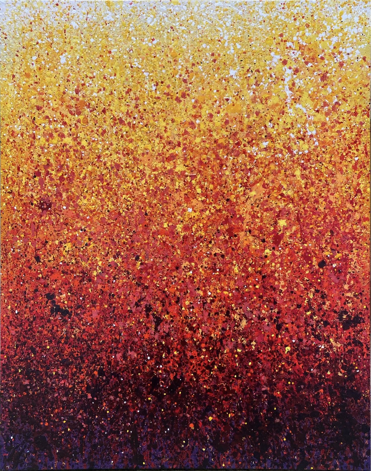 Tableau contemporain coloré, Born from the Ashes, artiste peintre Orléans Gaëlle Wagner