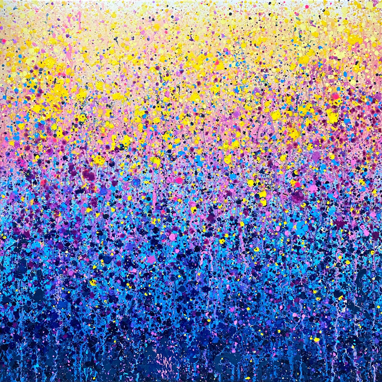 Tableau contemporain coloré, Abstraction Concrète 223, artiste peintre Orléans Gaëlle Wagner