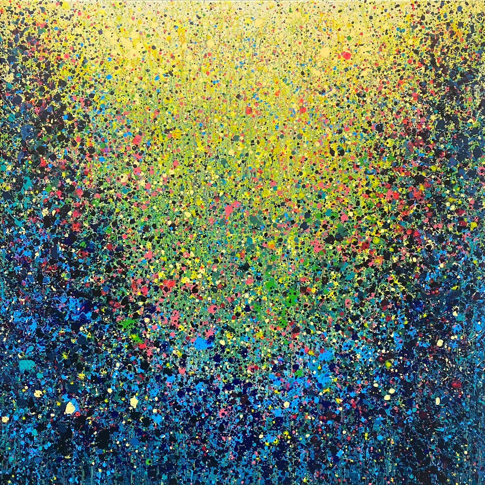 Tableau contemporain coloré, Abstraction Concrète 129, artiste peintre Orléans Gaëlle Wagner