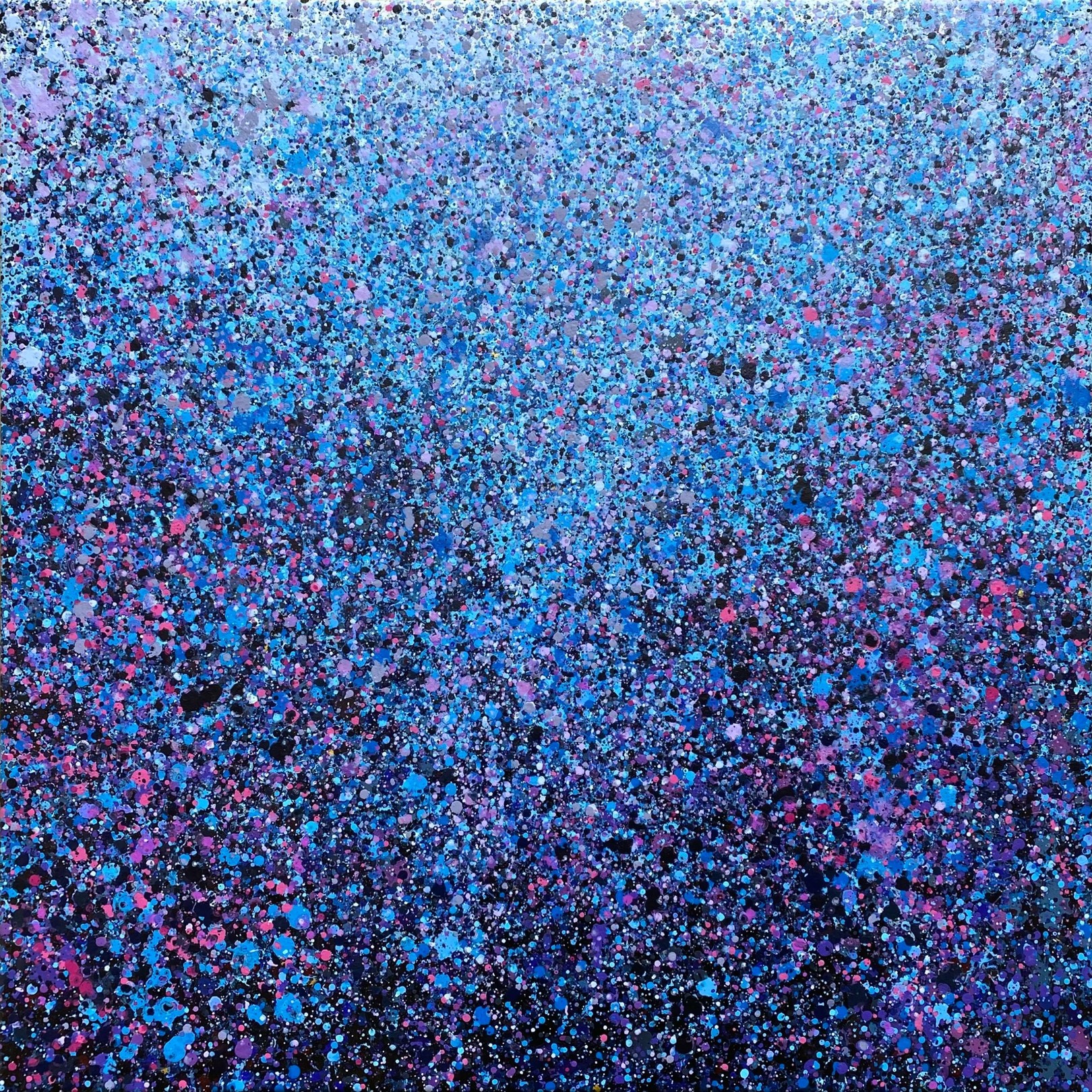 Tableau contemporain coloré, Blue Velvet, artiste peintre Orléans Gaëlle Wagner