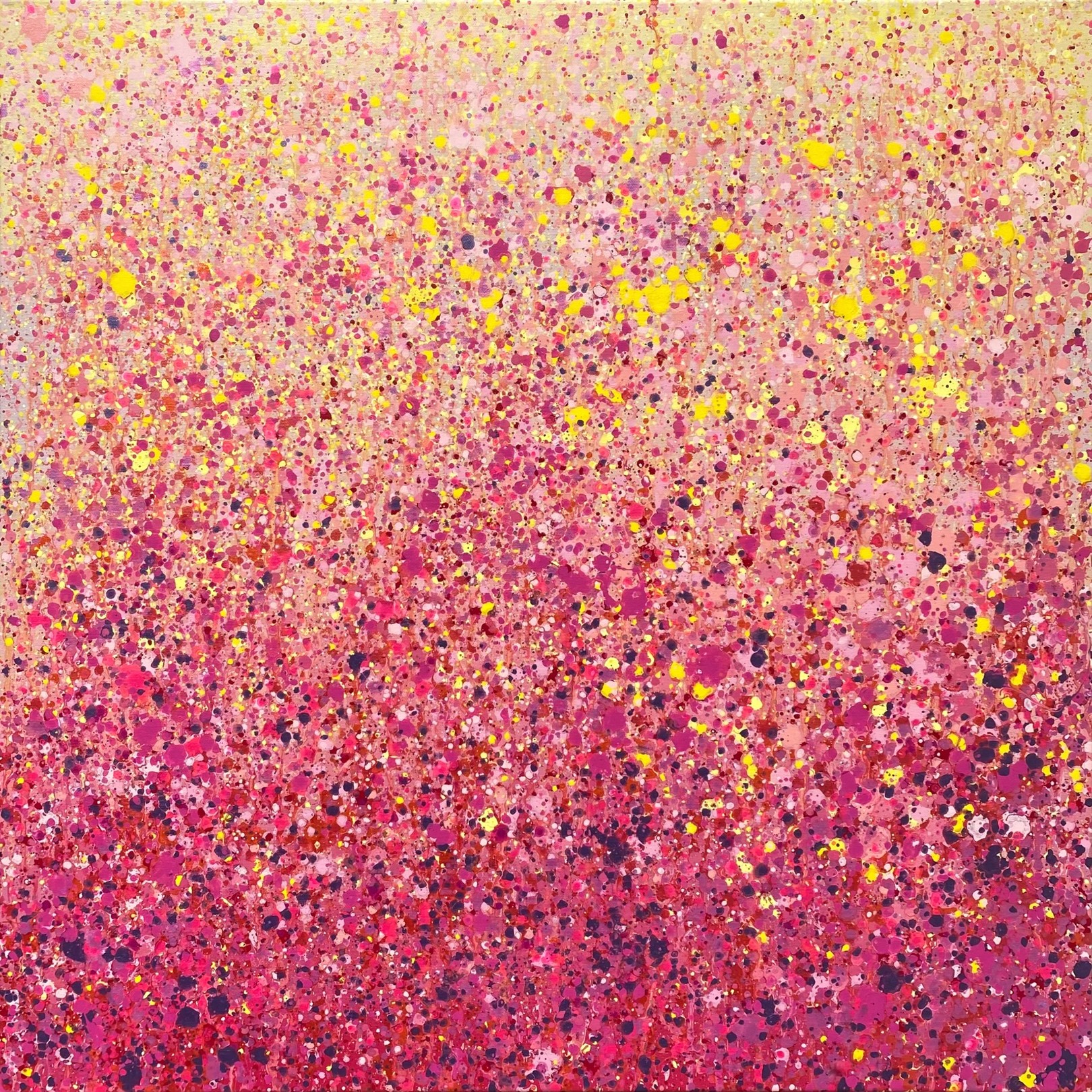 Tableau contemporain coloré, Here Comes the Sun, artiste peintre Orléans Gaëlle Wagner