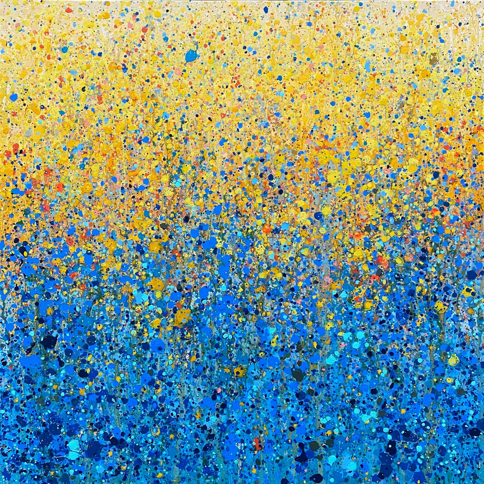 Tableau contemporain coloré, The Light According to Monet, artiste peintre Orléans Gaëlle Wagner