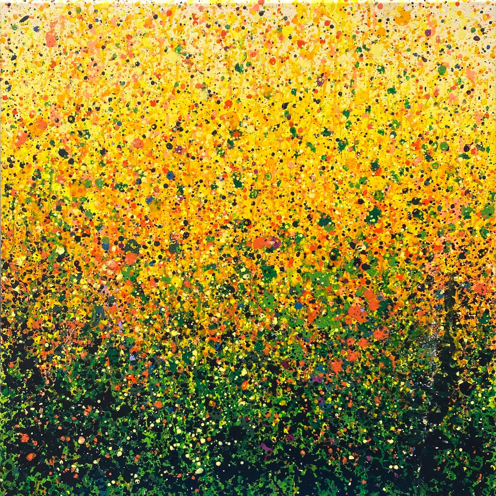 Tableau contemporain coloré, Faire campagne , artiste peintre Orléans Gaëlle Wagner