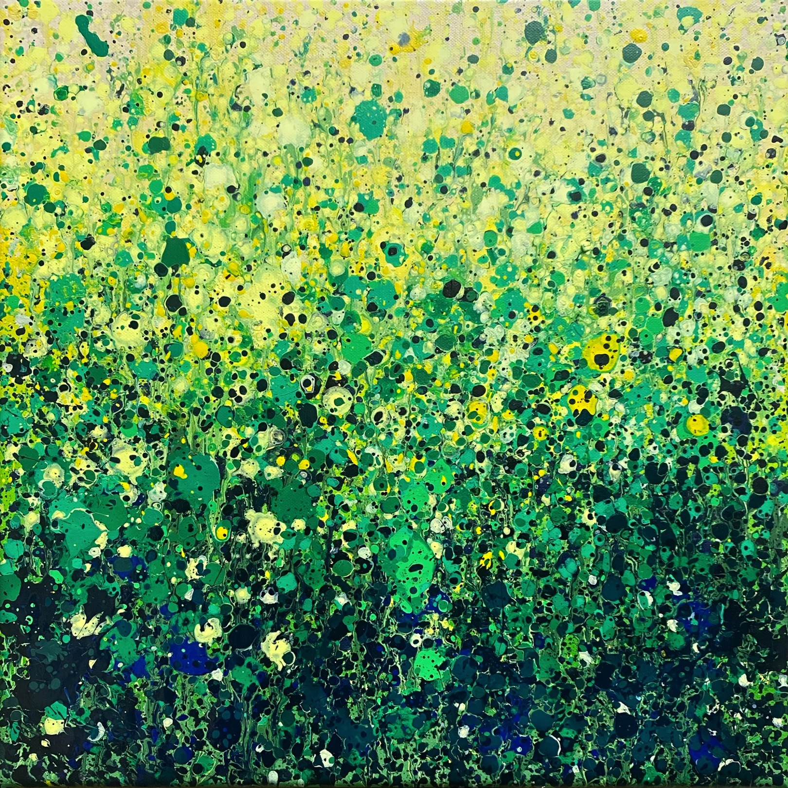 Tableau contemporain coloré, Abstraction Concr&egrave;te 105, artiste peintre Orléans Gaëlle Wagner