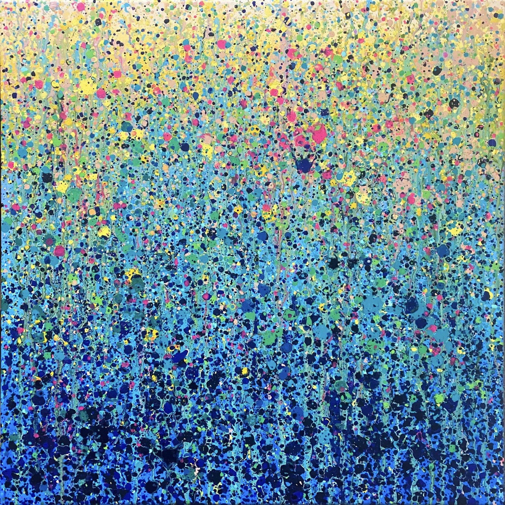 Tableau contemporain coloré, Abstraction Concr&egrave;te 14, artiste peintre Orléans Gaëlle Wagner