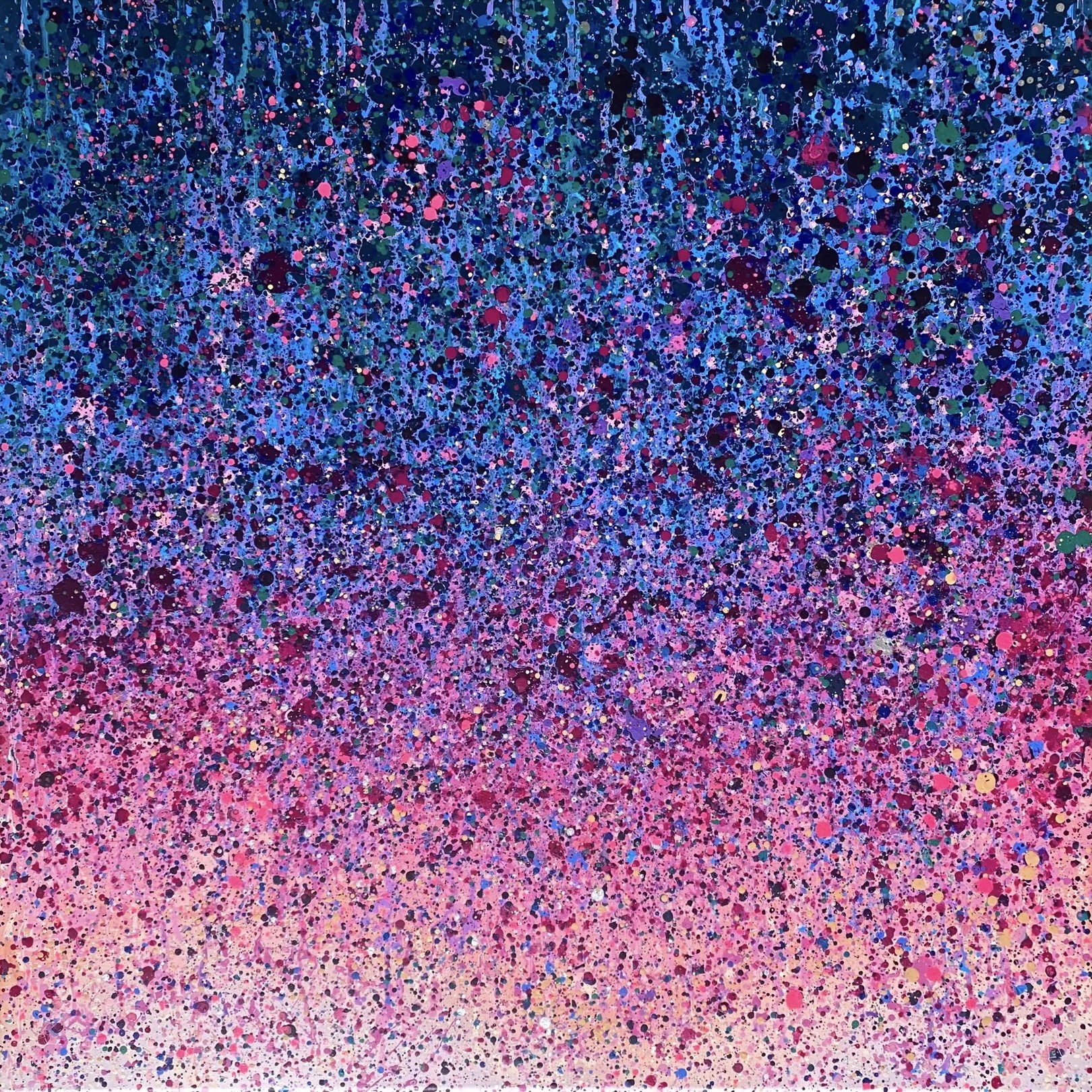 Tableau contemporain coloré, The Quiet I Belong To, artiste peintre Orléans Gaëlle Wagner