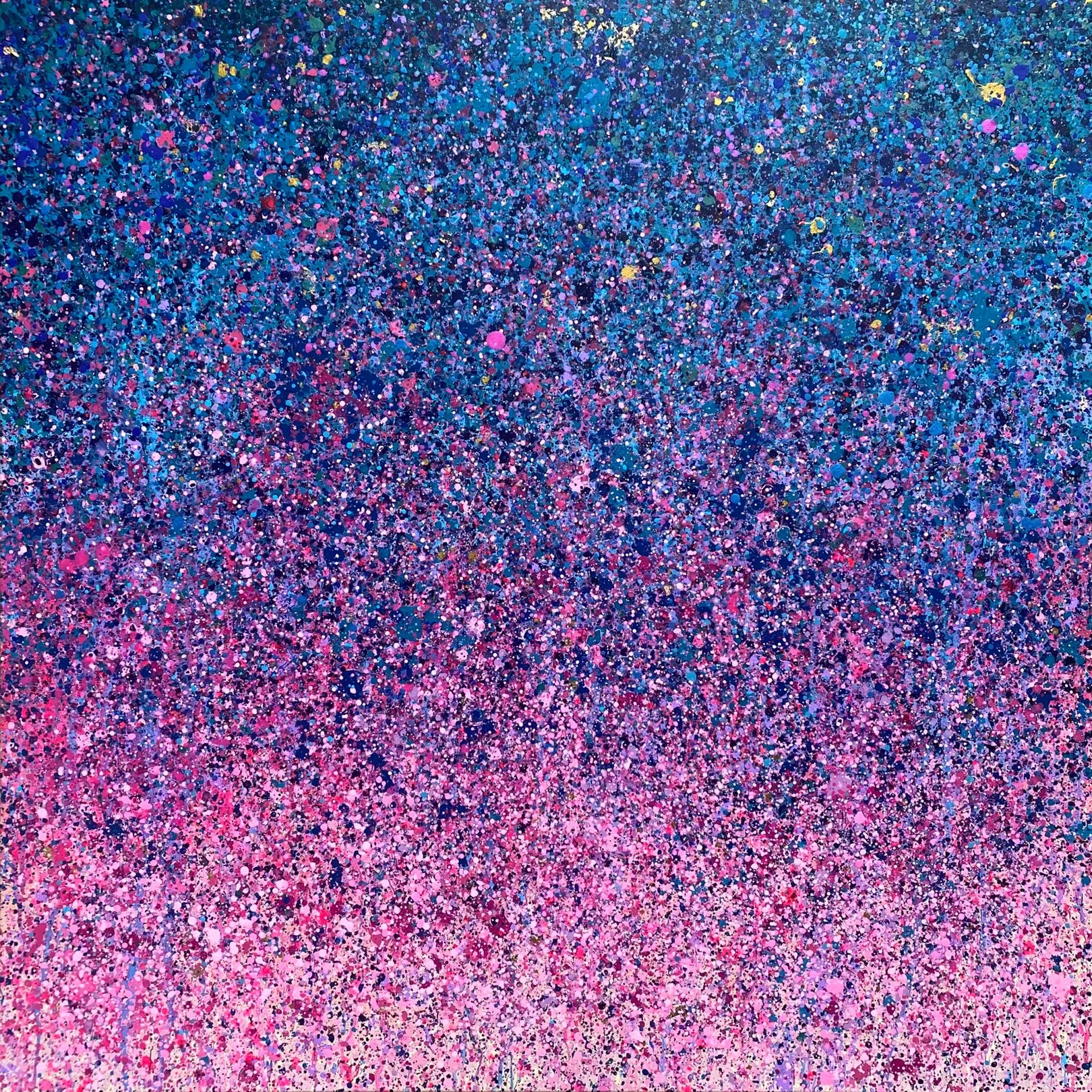 Tableau contemporain coloré, BEFORE SUNRISE, AFTER SILENCE, artiste peintre Orléans Gaëlle Wagner