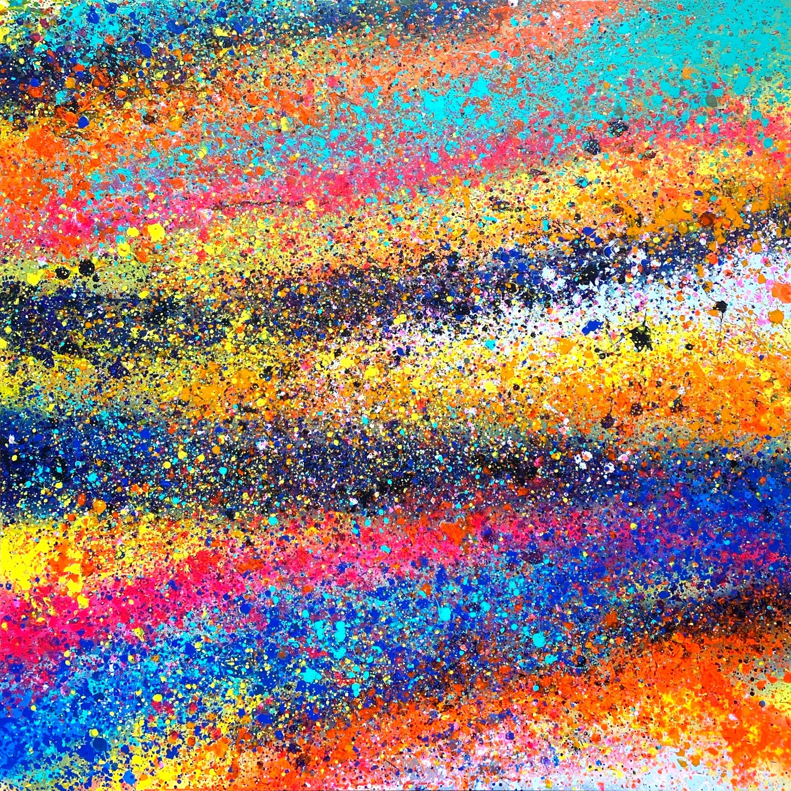 Tableau contemporain coloré, Rage Against The Machine, artiste peintre Orléans Gaëlle Wagner