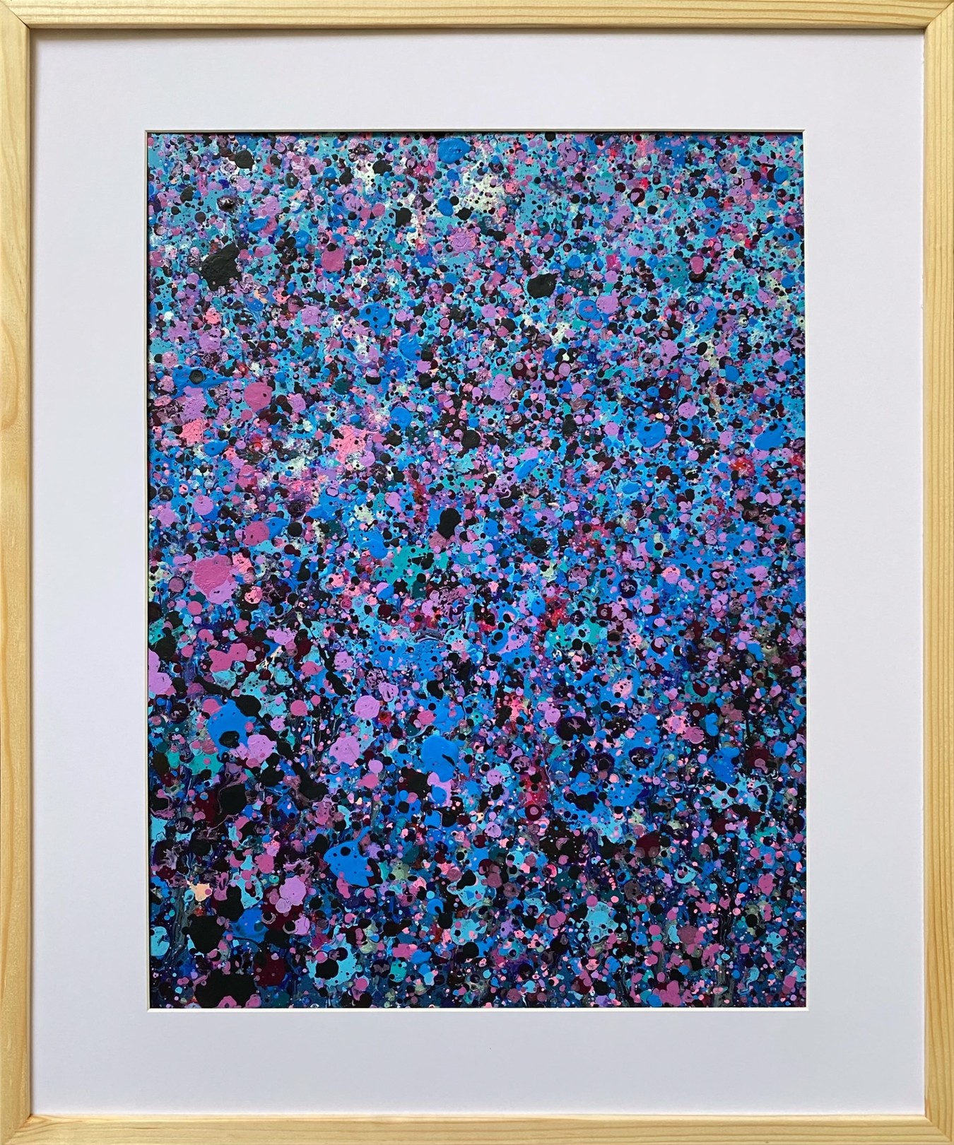 Tableau contemporain coloré, Singin&rsquo; in the Blue Shower, artiste peintre Orléans Gaëlle Wagner