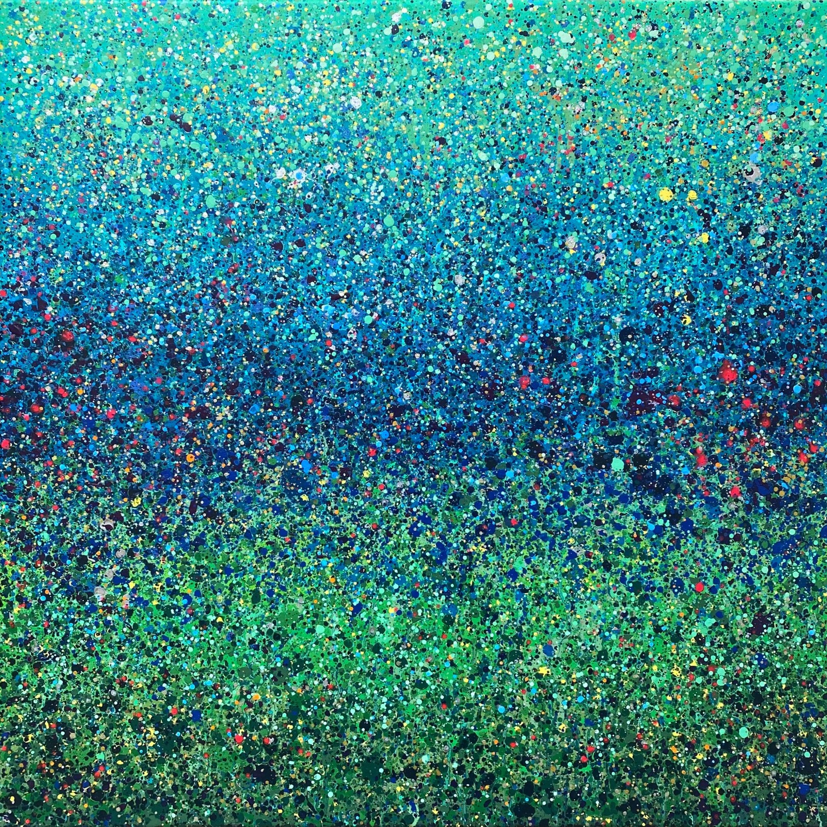 Tableau contemporain coloré, Abstraction Concr&egrave;te 159, artiste peintre Orléans Gaëlle Wagner