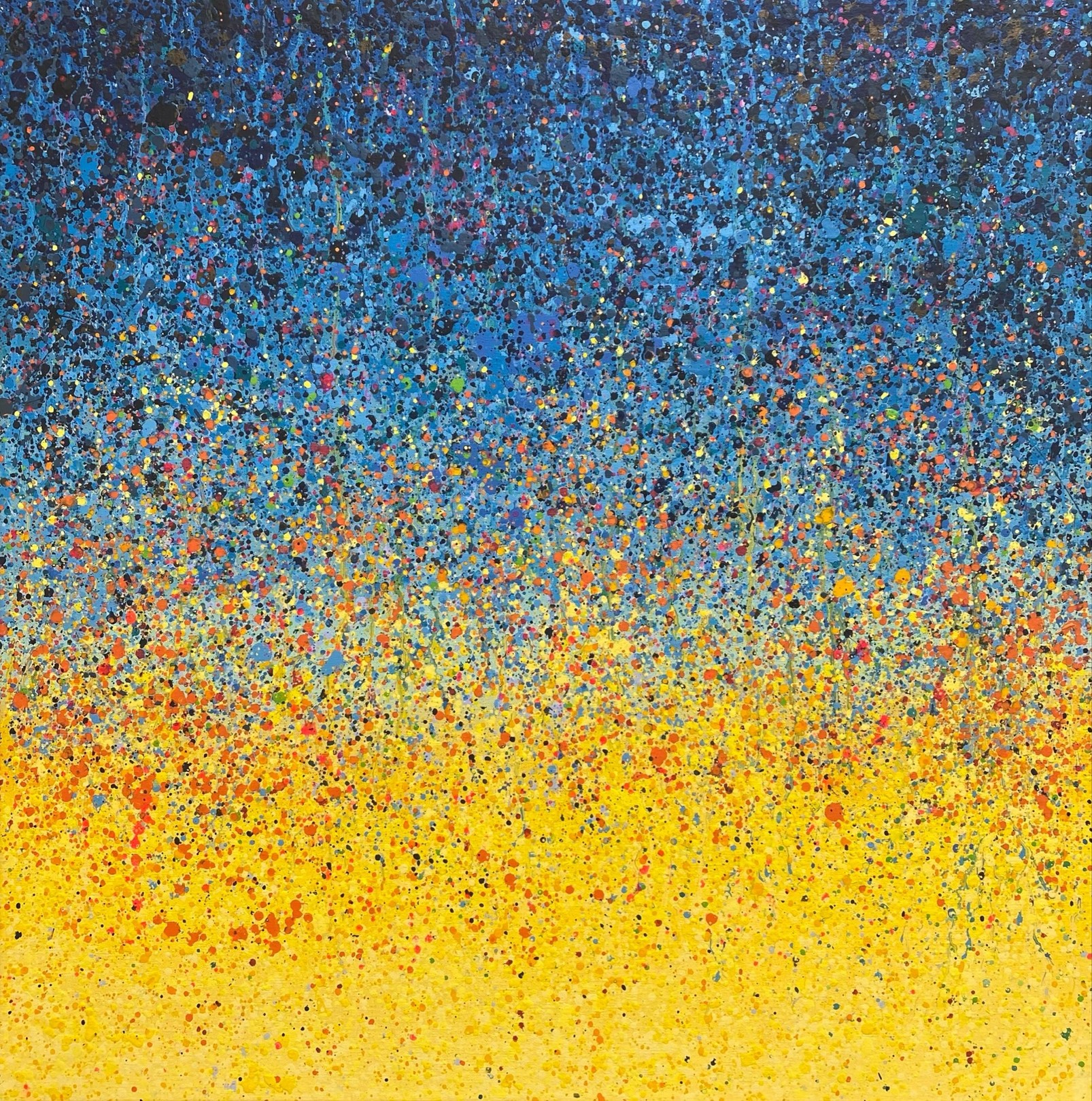 Tableau contemporain coloré, Daybreak &ndash; Abstraction Concr&egrave;te 170, artiste peintre Orléans Gaëlle Wagner