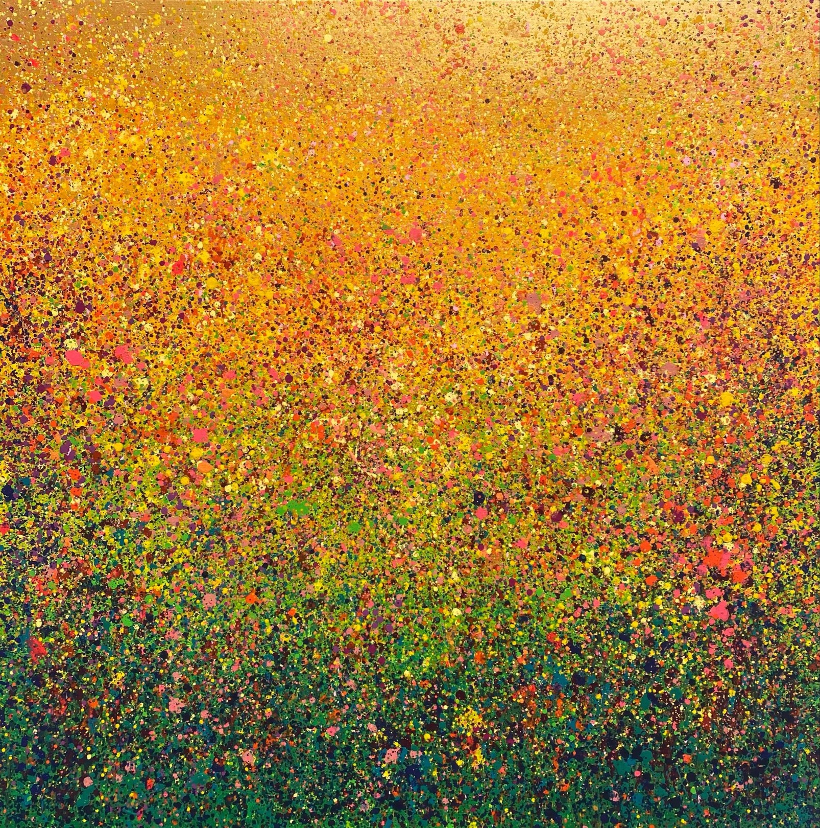 Tableau contemporain coloré, Le Baiser retrouv&eacute; &mdash; Abstraction Concr&egrave;te 134 , artiste peintre Orléans Gaëlle Wagner
