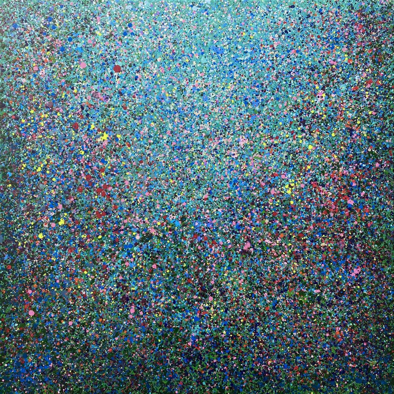 Tableau contemporain coloré, Blue Note - Hommage &agrave; Matisse - Abstraction Concr&egrave;te 106, artiste peintre Orléans Gaëlle Wagner