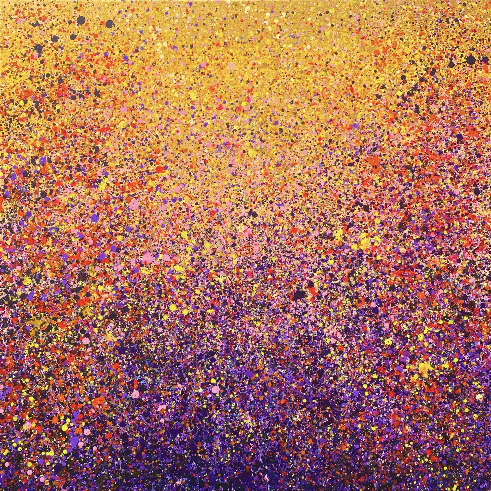Tableau contemporain coloré, Gold - Abstraction Concr&egrave;te 137, artiste peintre Orléans Gaëlle Wagner