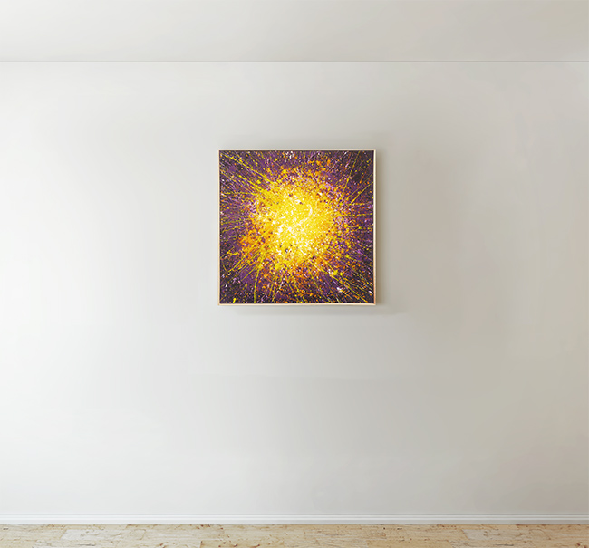 Tableau contemporain abstrait coloré Supernova