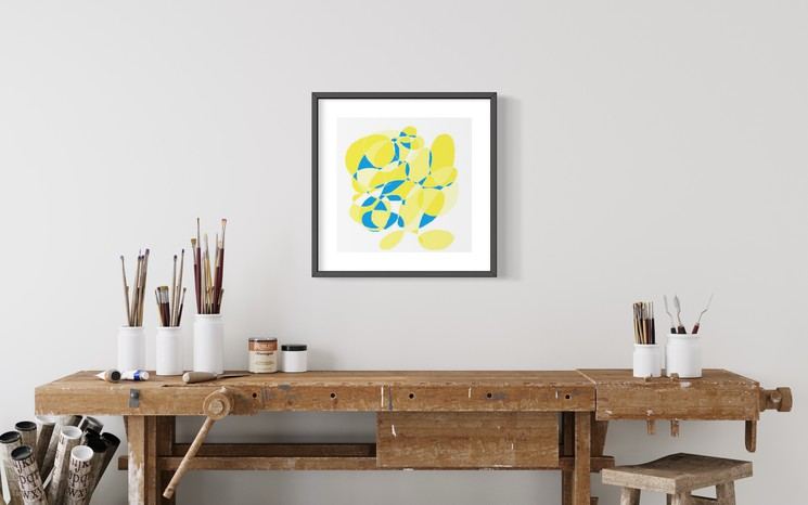 Yellow and blue Swirl